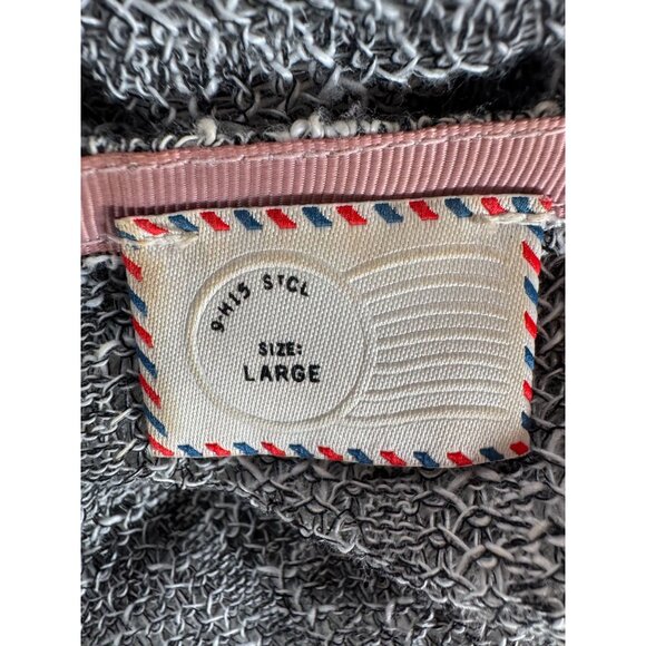 Anthropologie Gray Textured Knit Long Open Cardigan Large - Picture 5 of 16
